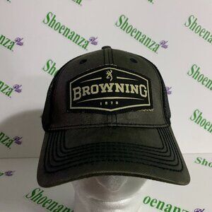 Browning Hat Atlus Mesh Back Snapback Adjustable Cap Trucker Black